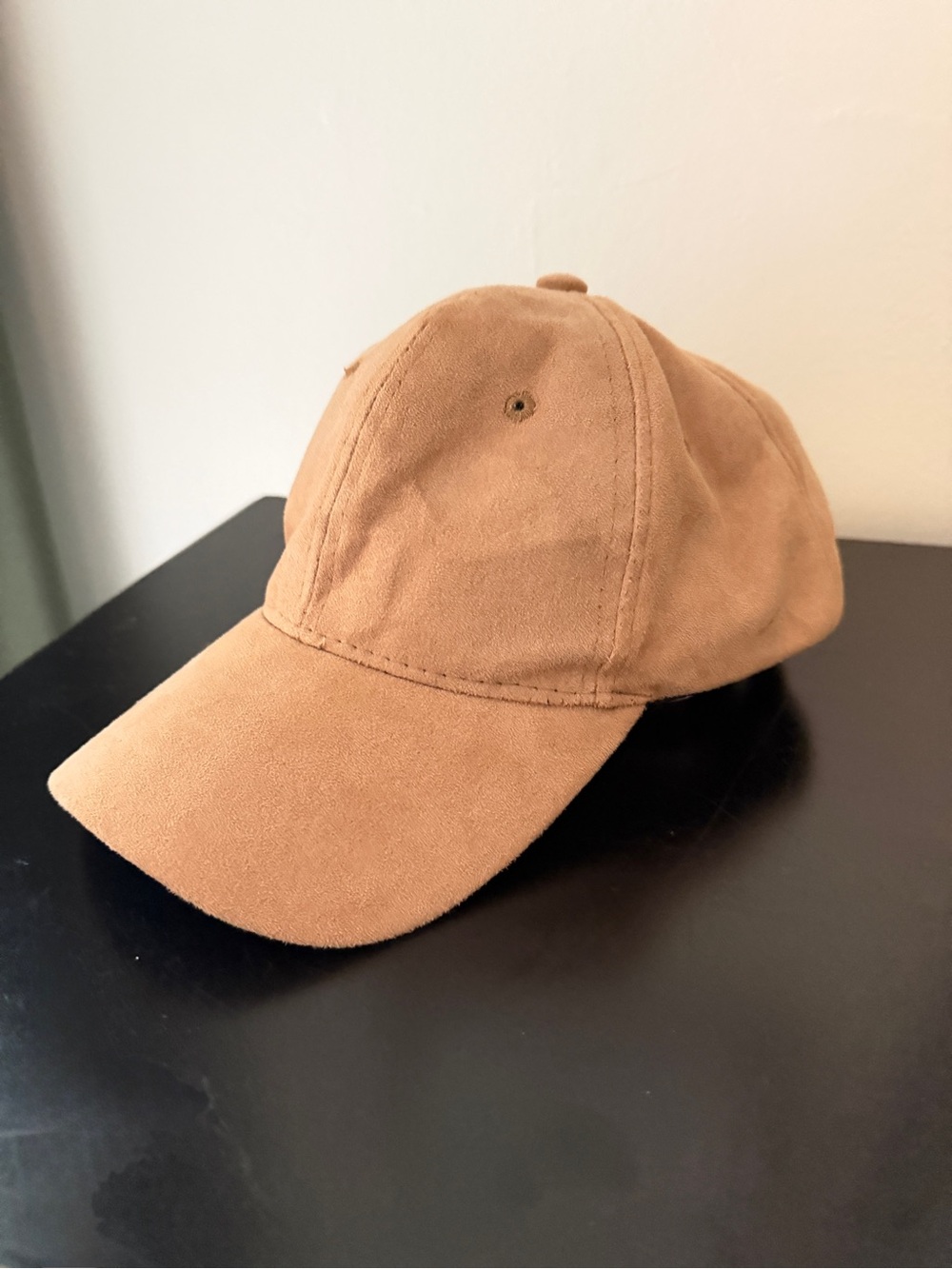 Tan Suede-Style Baseball Cap